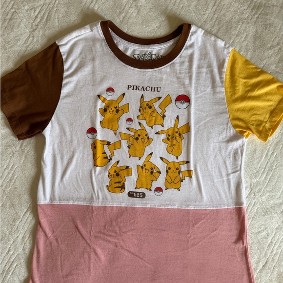 Pokemon Pikachu White and Brown T-Shirt - Picture 4 of 6